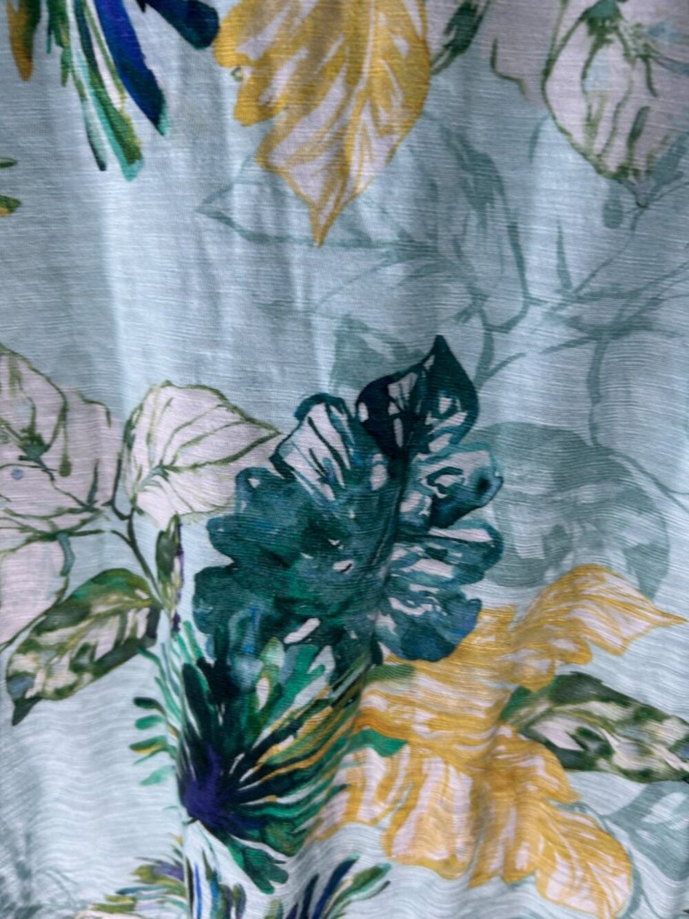 NWT Chico's Tropical Floral Print Tee Teal Waters Cotton Modal Top Size 3 - Picture 4 of 10